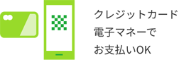 クレジットカード電子マネーでお支払いOK